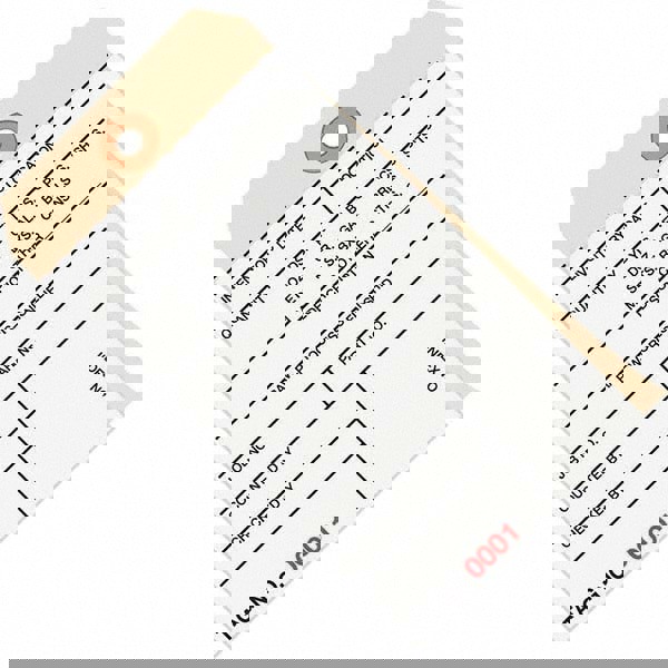 Blank Tag: 6-1/4'' High, Manila & White, Synthetic Paper